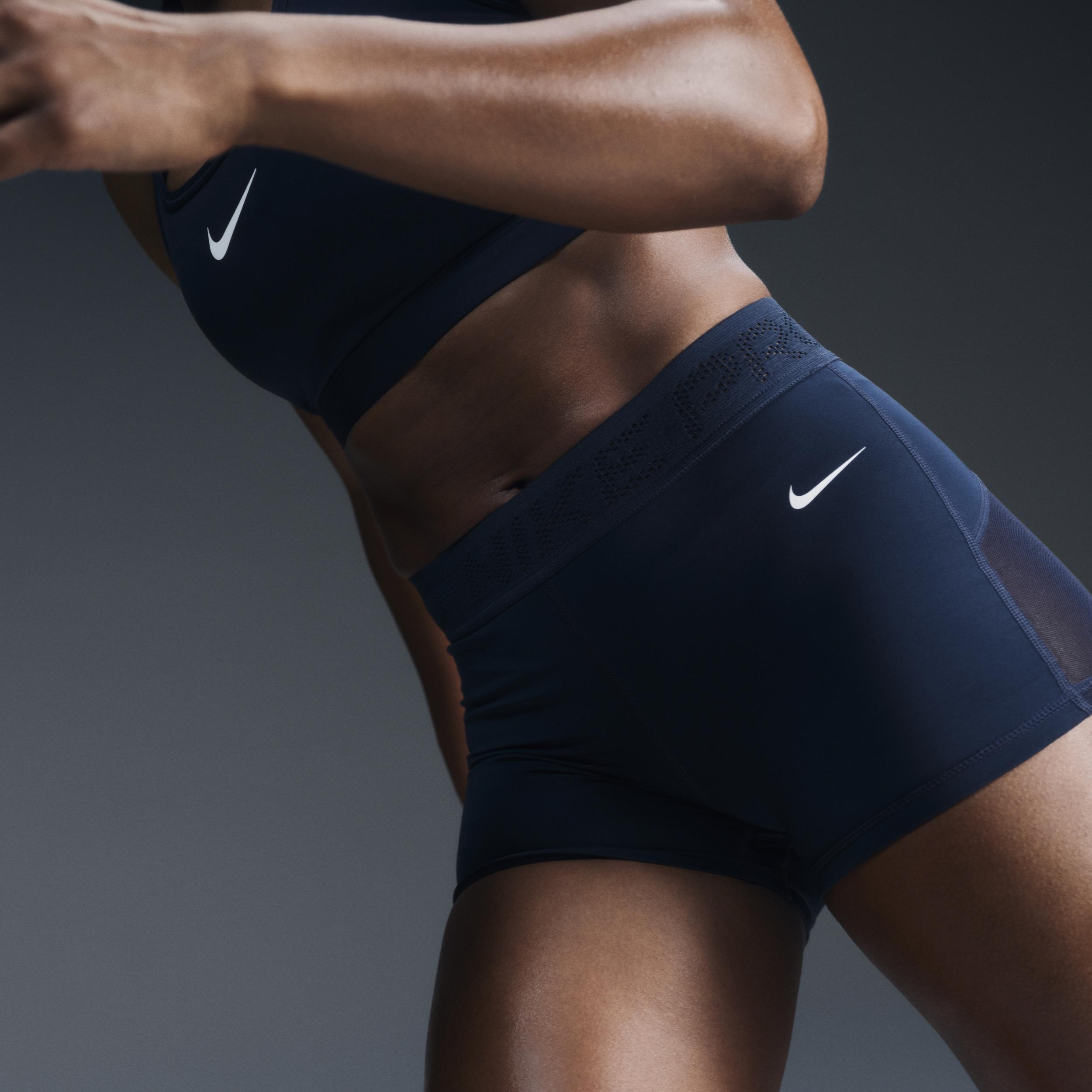 Womens Nike Pro Mid-Rise 3 Mesh-Paneled Shorts Product Image