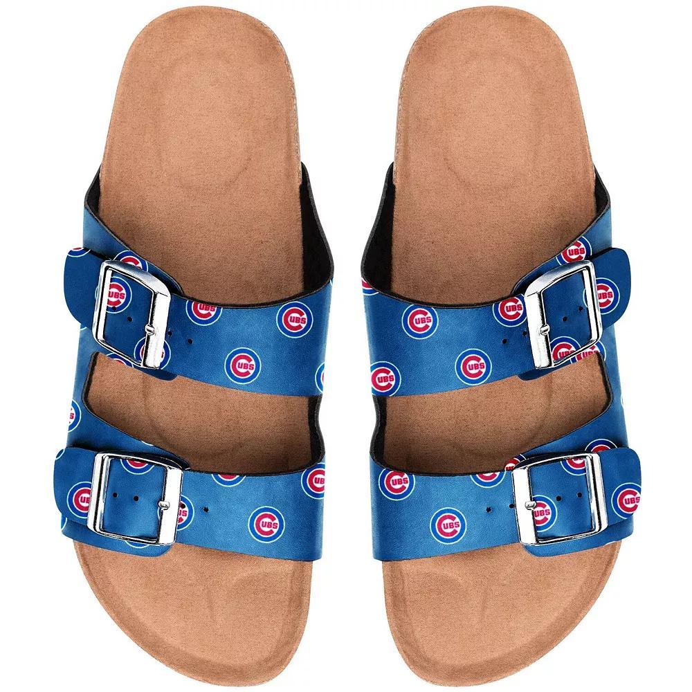 Women's Chicago Cubs Mini Print Double Buckle Sandal, Size: Small, Blue Product Image