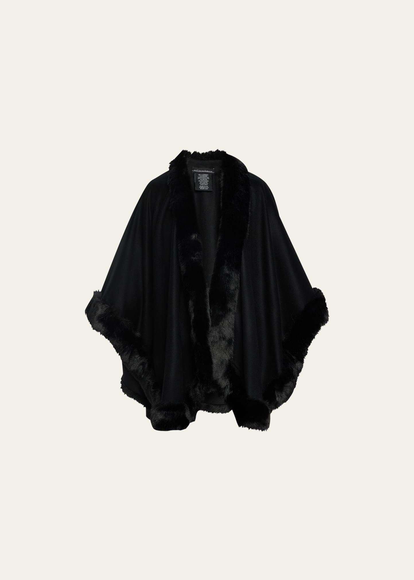 Womens Faux Fur & Cashmere U-Cape Product Image