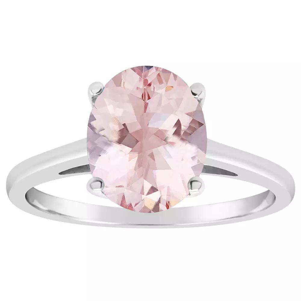 Alyson Layne 14k Gold Oval Morganite Solitaire Ring, Women's, Size: 5, 14k White Gold Product Image