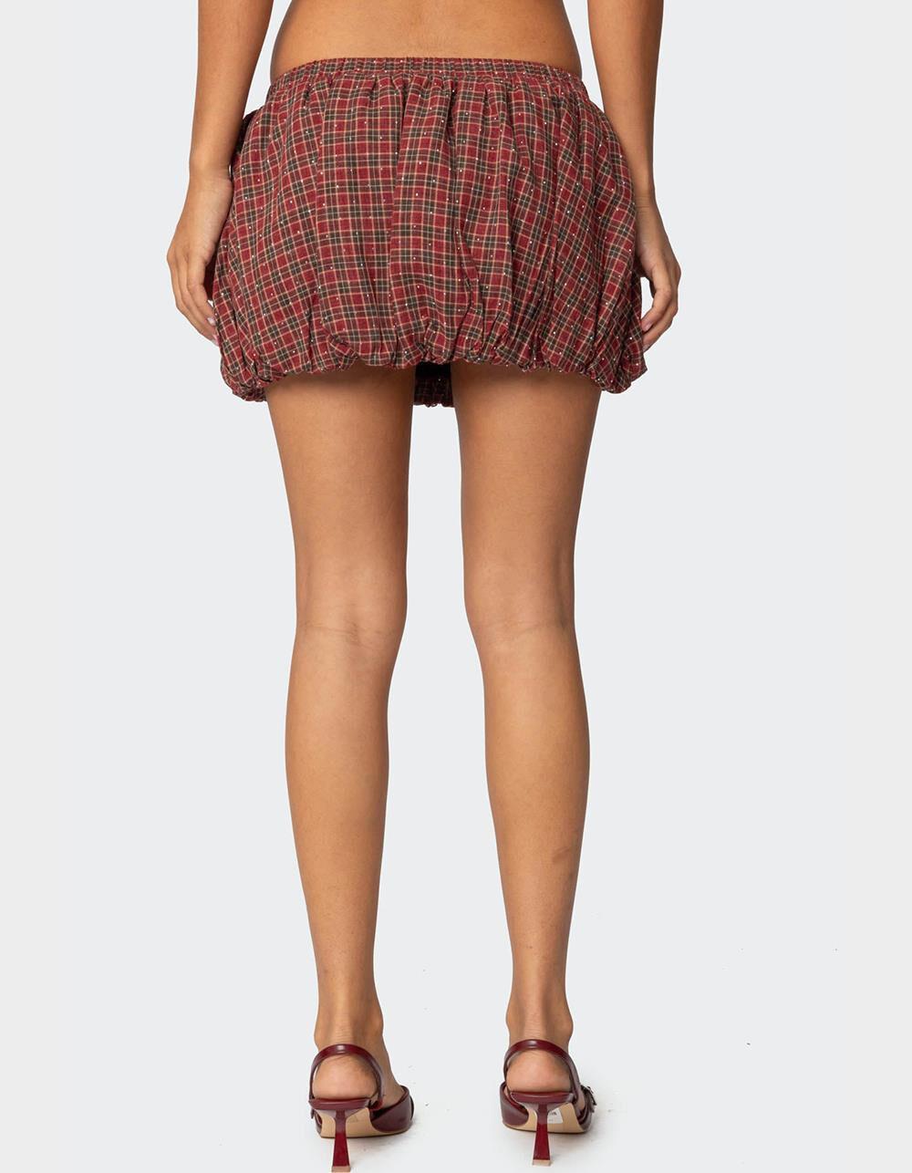 EDIKTED Marlene Plaid Bubble Mini Skirt Product Image