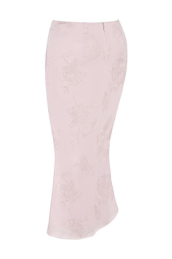 Luisette  pink metallic floral satin midi skirt - sale Product Image