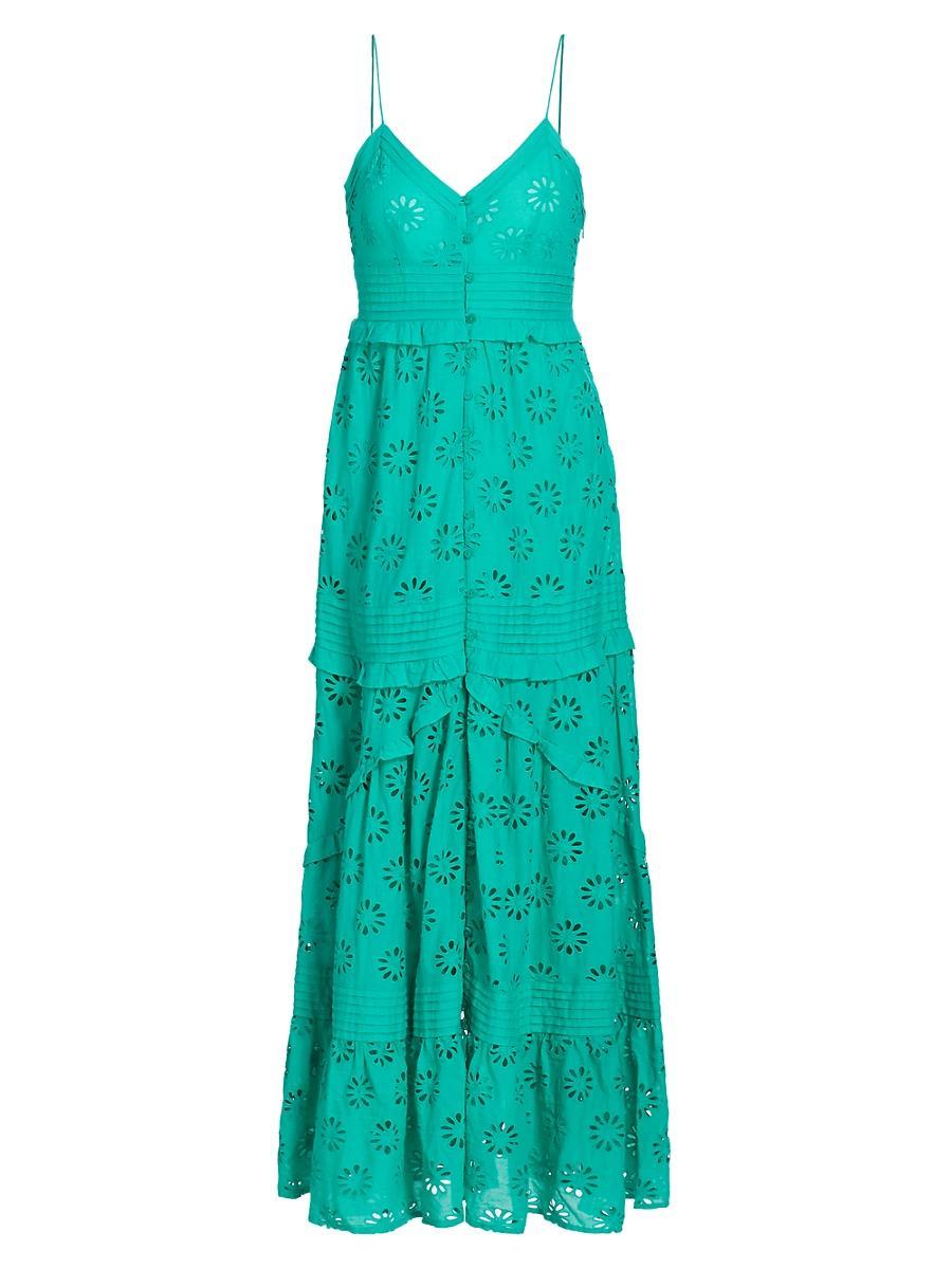 Womens Henrietta Eyelet Cotton Maxi Dress Product Image