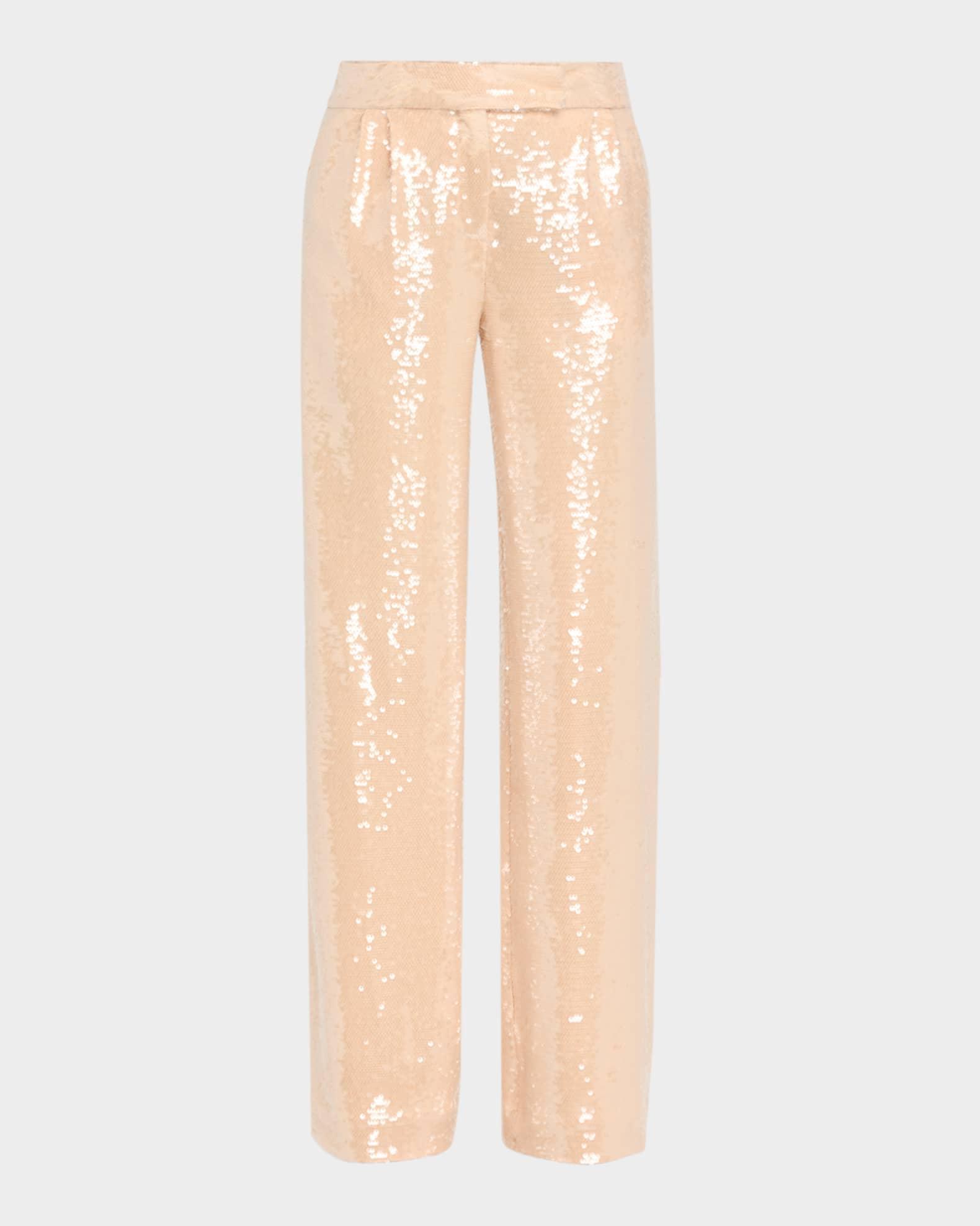 Sequin Pleated Wide-Leg Trousers Product Image