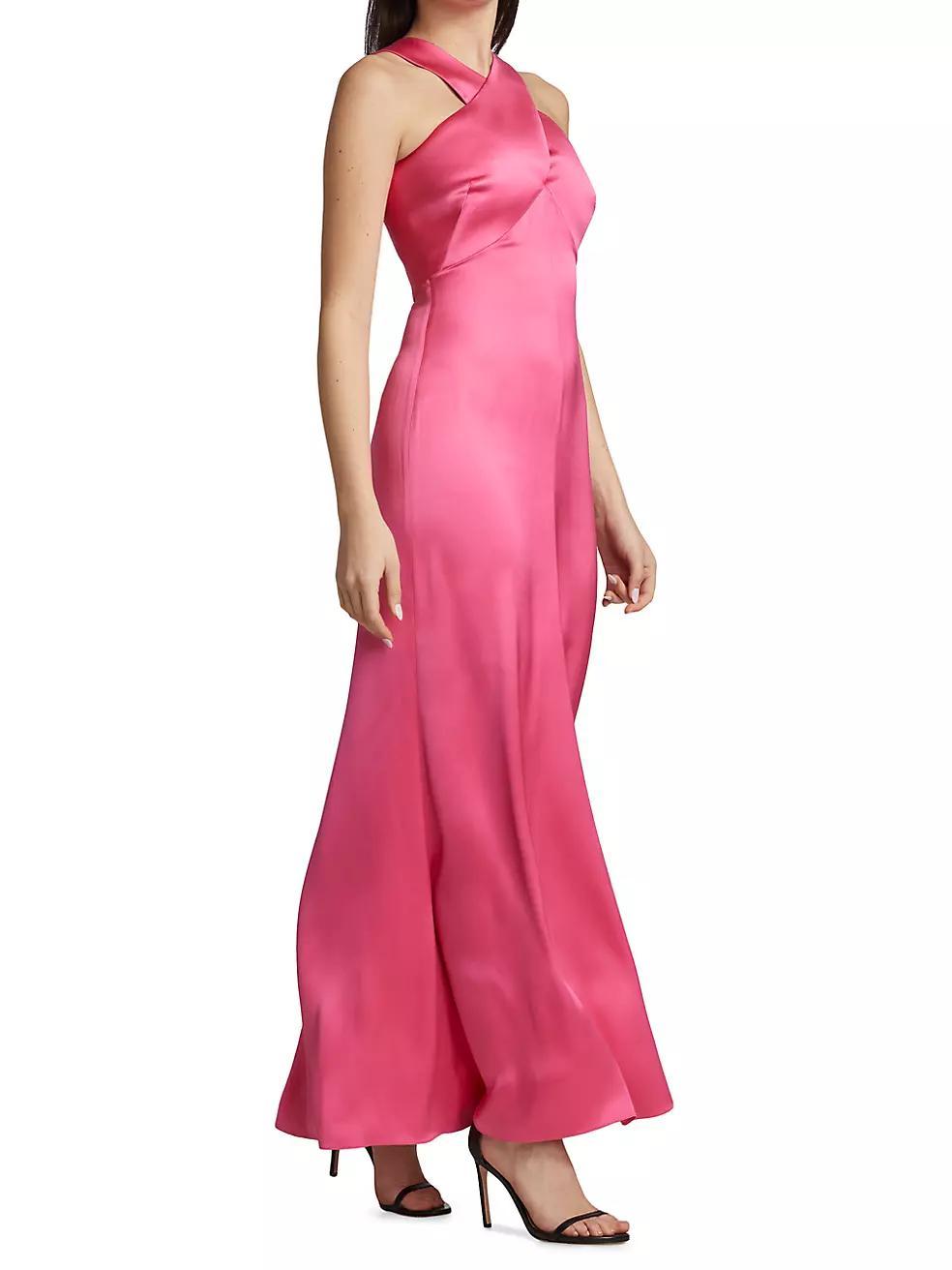 Cross Front Silk Satin Gown Product Image