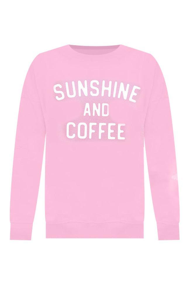 Sunshine and Coffee Pink Graphic Sweatshirt Product Image