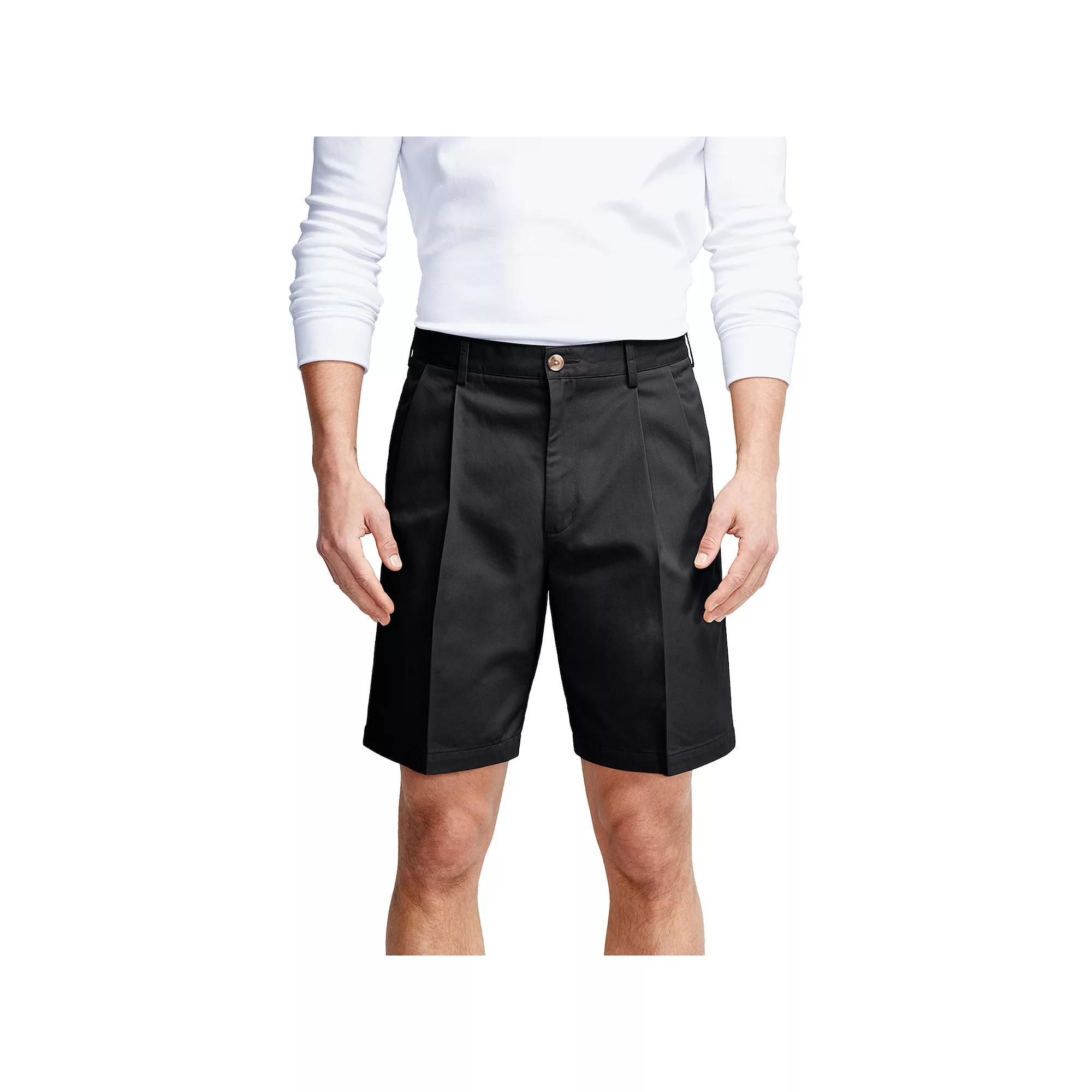 Mens Lands End Classic-Fit 9-inch Pleated No-Iron Chino Shorts Product Image