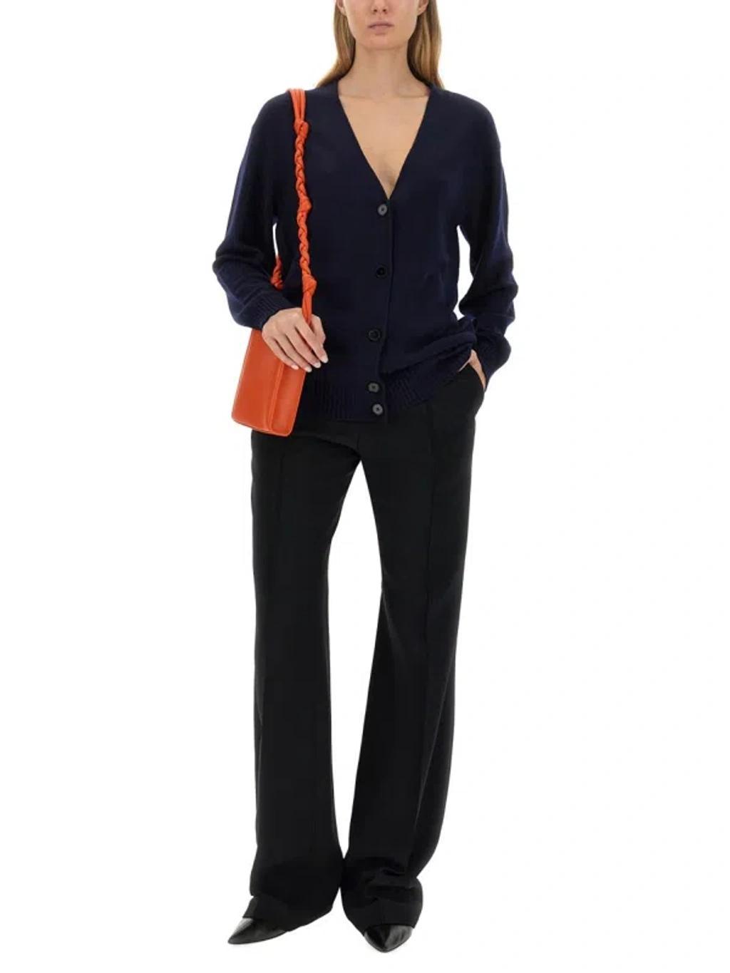 JIL SANDER Wool Cardigan In Blue Product Image