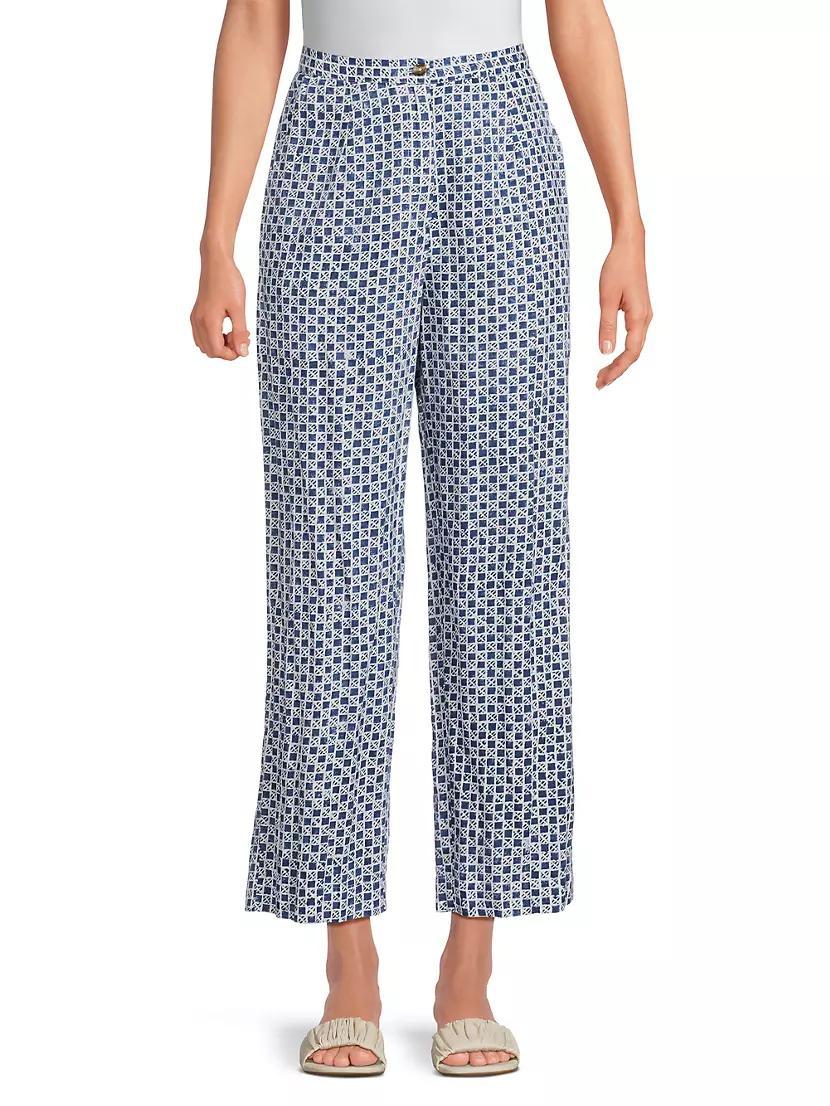 Pietro Check Cotton-Linen Pants Product Image