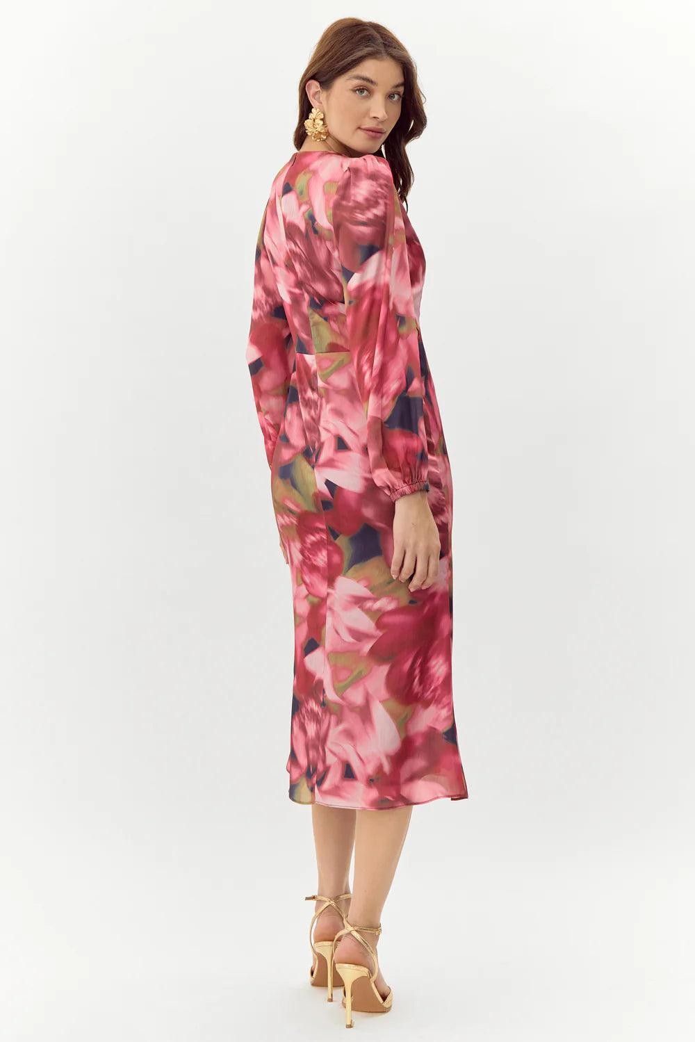 Paisley Printed Midi Dress- Berry Product Image