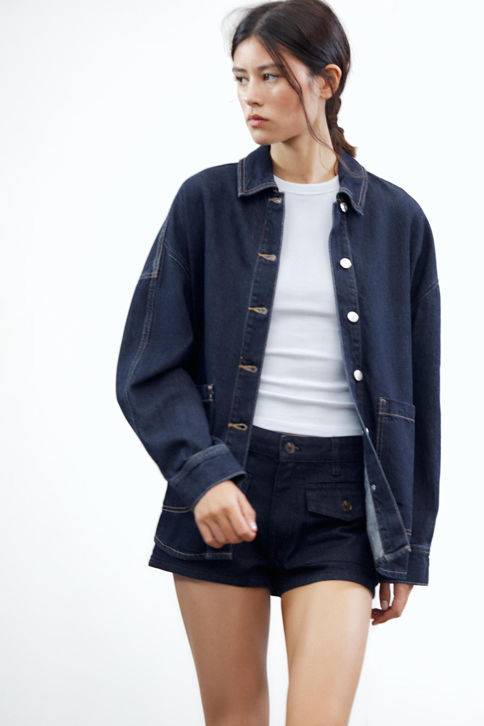 TRF OVERSIZED DENIM OVERSHIRT Product Image