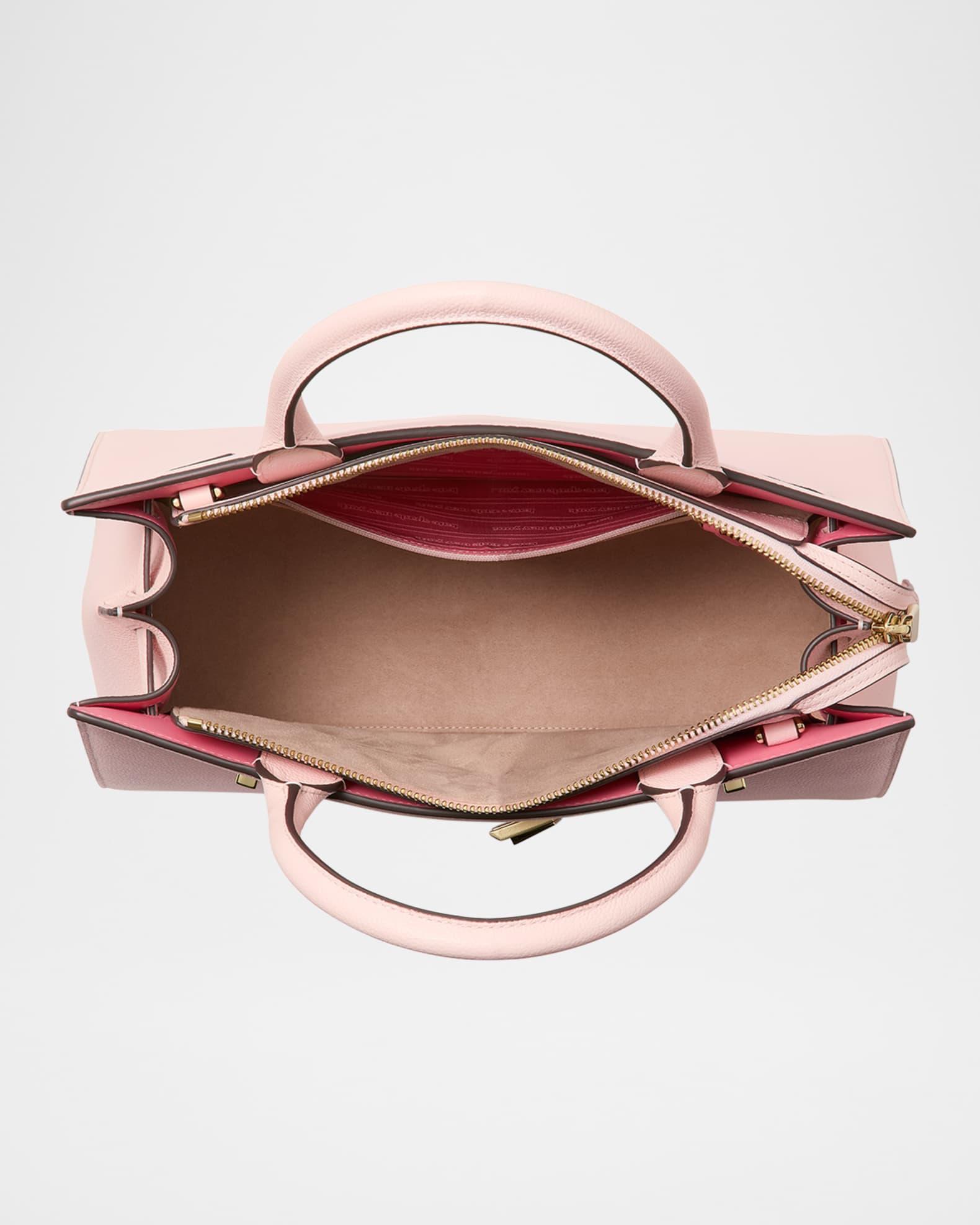 deco medium pebbled leather top-handle bag Product Image