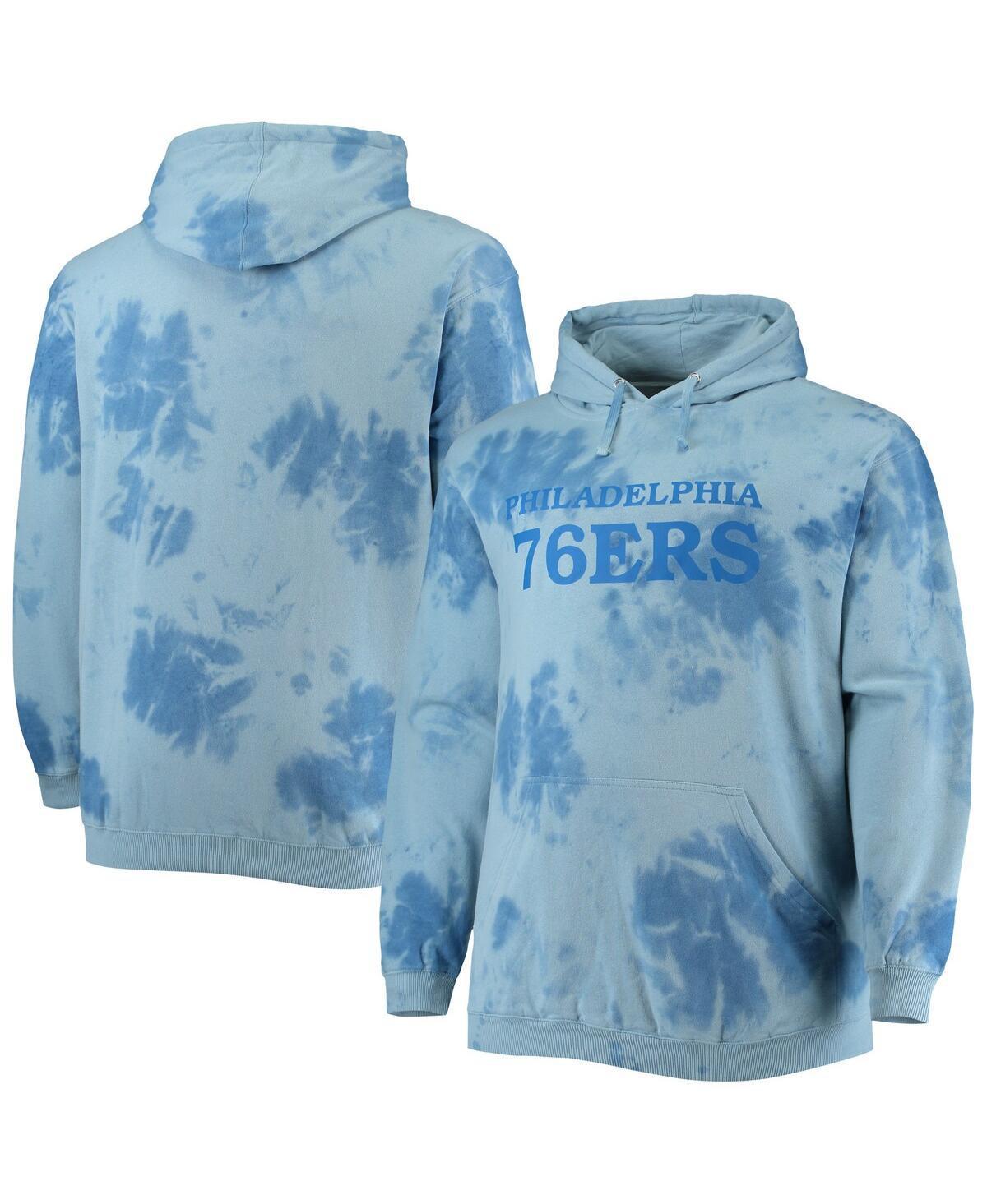 Men's Fanatics Branded Royal Philadelphia 76ers Big & Tall Wordmark Cloud Dye Pullover Hoodie, Size: XLT, 76r Blue Product Image