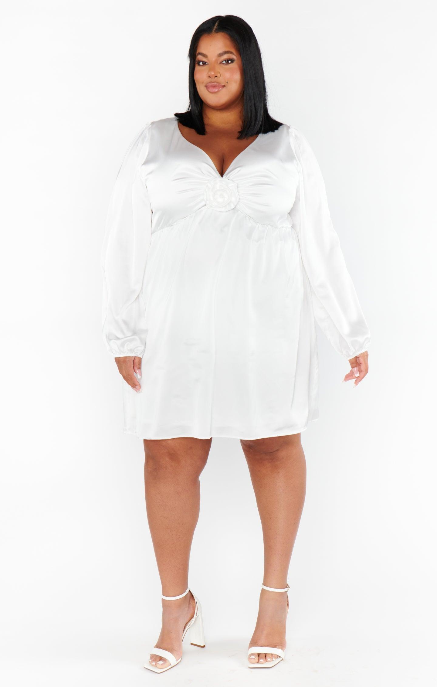 Rosetta Mini Dress ~ Ivory Luxe Satin Product Image