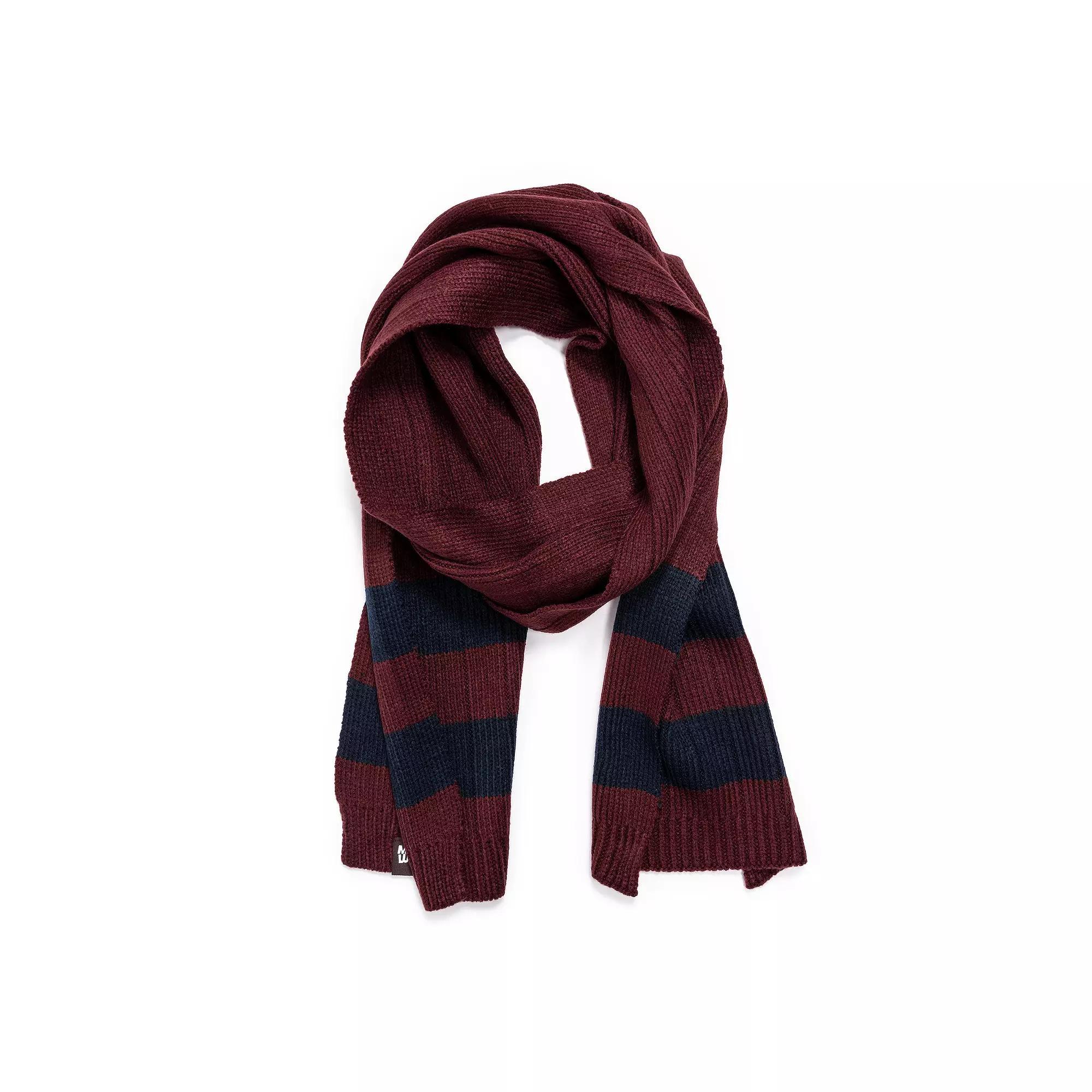 Mens MUK LUKS Ribbed Scarf, Red Navy Product Image