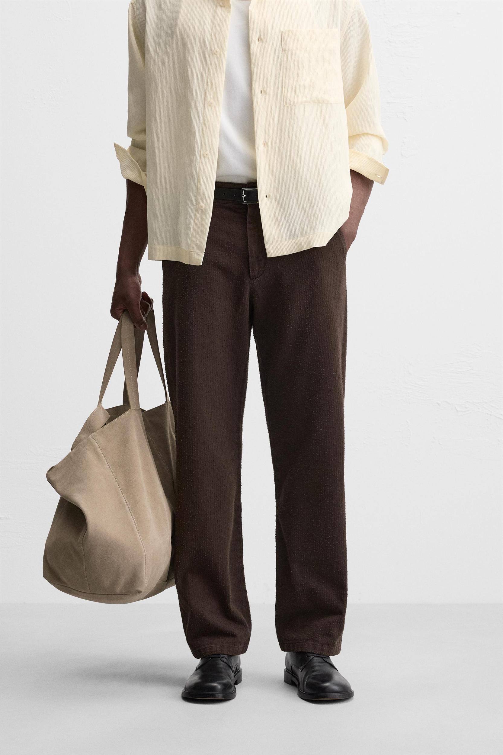 STRUCTURED STRAIGHT FIT PANTS Product Image