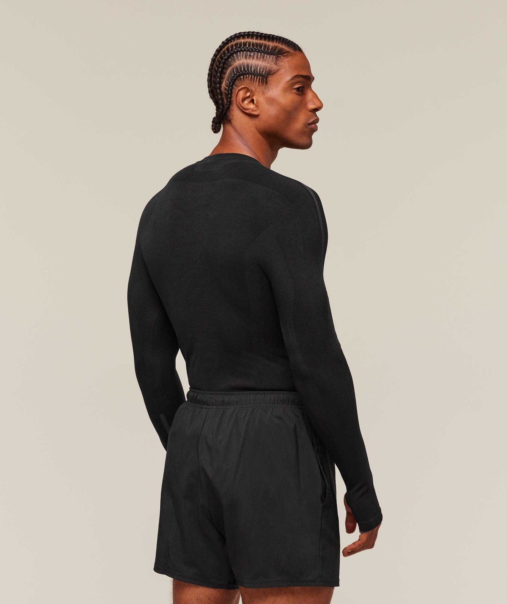Gymshark everywear Warp Knit LS T-Shirt - Black Male Product Image