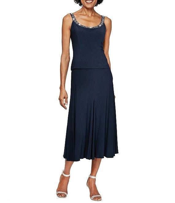 Alex Evenings Beaded 3/4 Sleeve Scoop Neck 2-Piece Jacket Dress Product Image