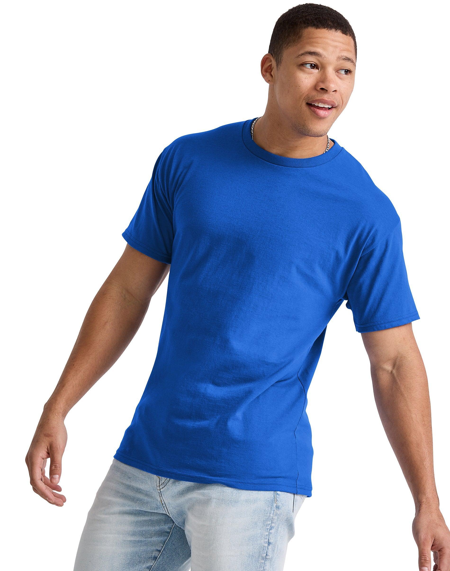Hanes Essentials Mens Cotton T-Shirt Deep Royal M Product Image