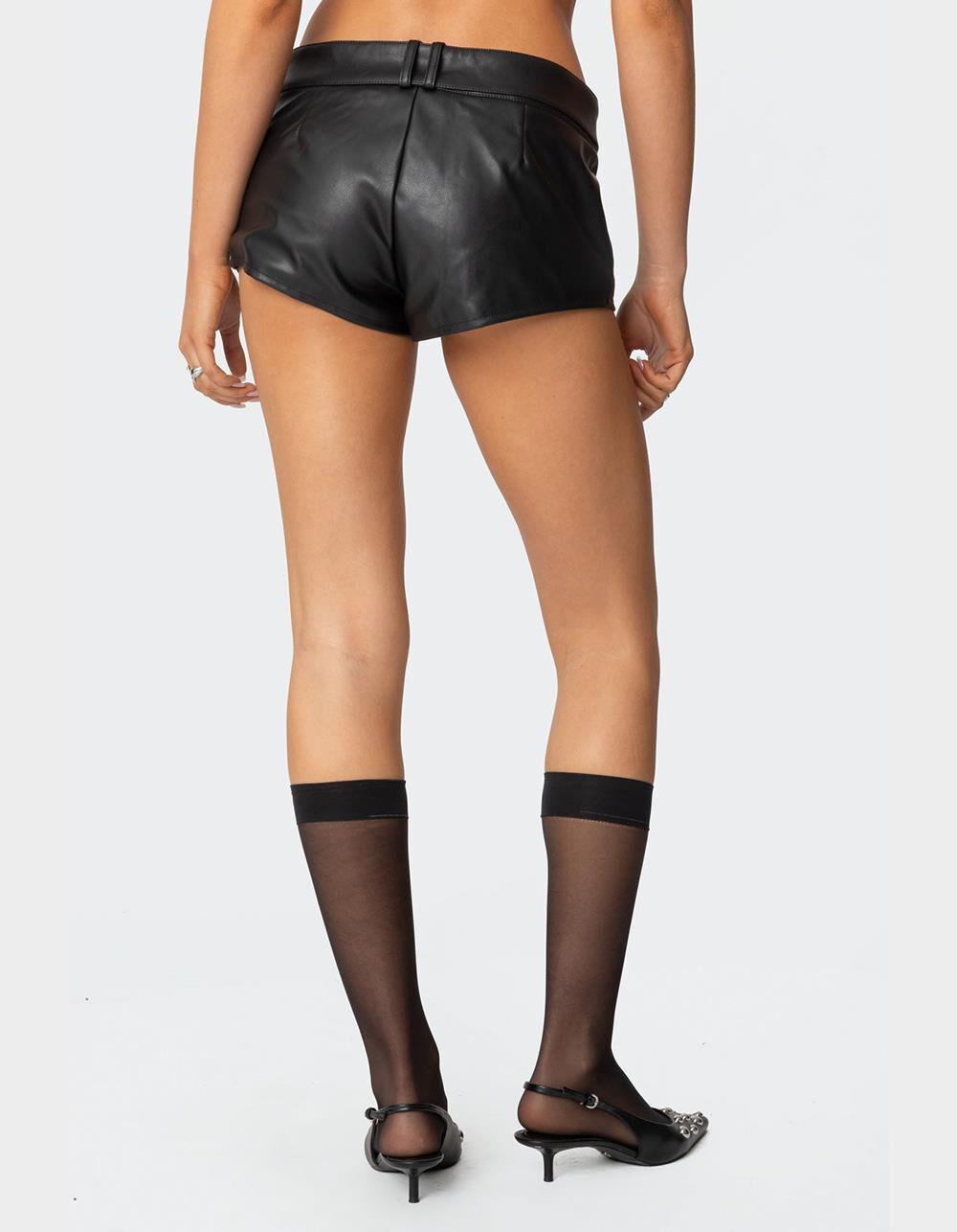 EDIKTED Alba Faux Leather Shorts Product Image