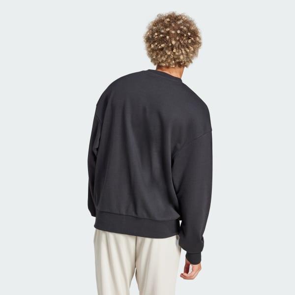 adidas Essentials Loose Fit 3 Bar Logo Sweatshirt Black L Mens Product Image