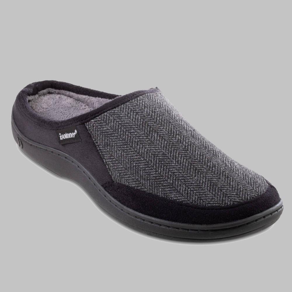 Isotoner Men's Logan Hoodback Slippers - Black M Product Image