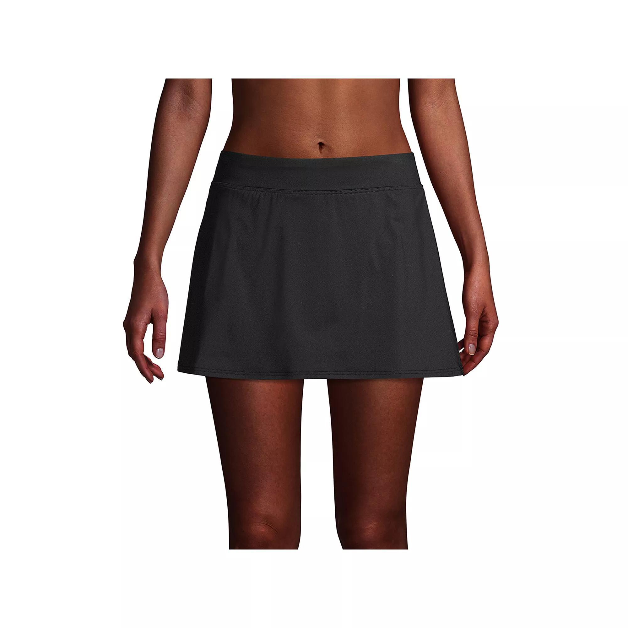 Petite Lands' End UPF 50 Tummy Control Swim Skirt, Women's, Size: 4 Petite, Black Product Image
