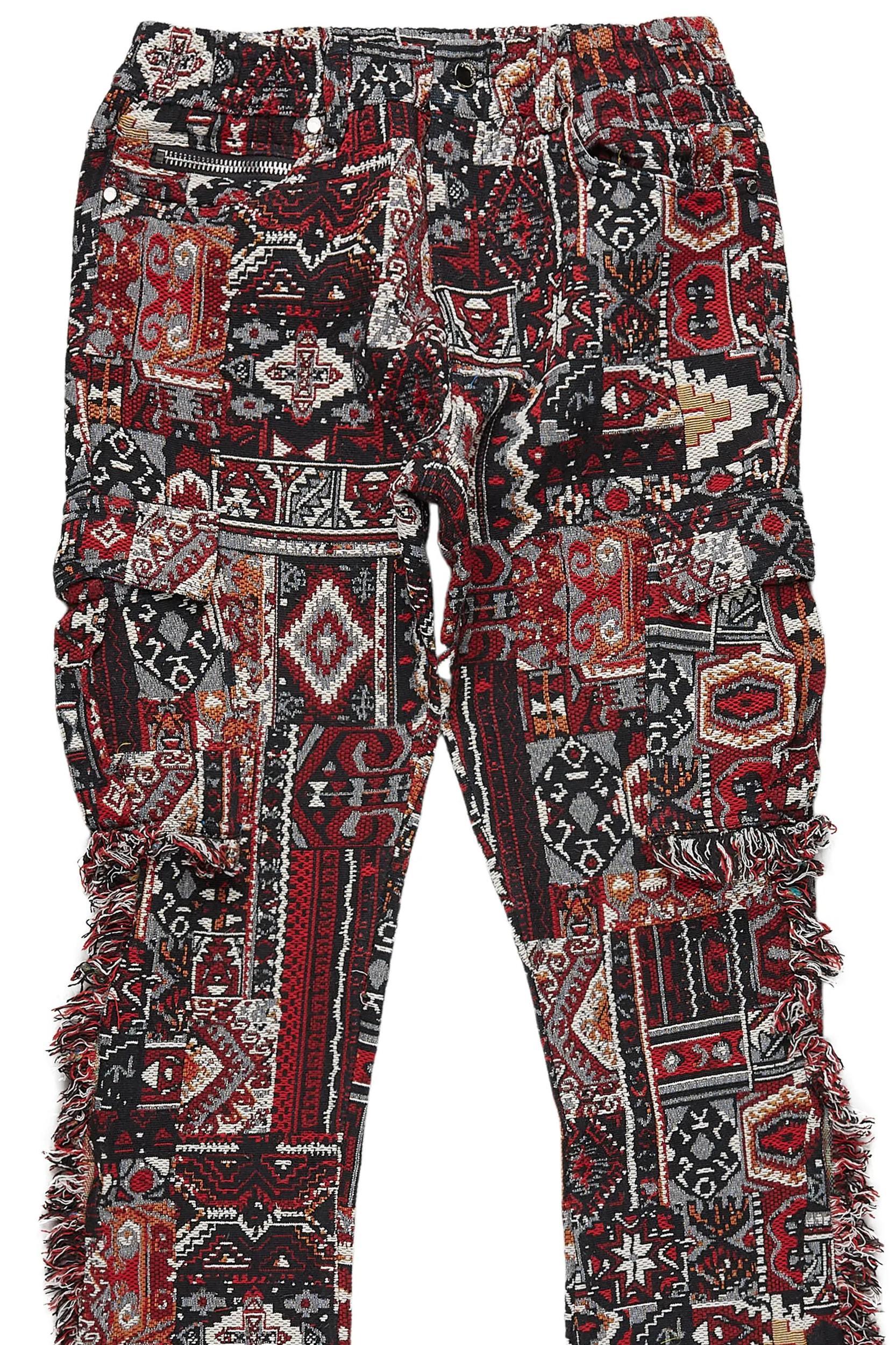 Ayami Black/Multi Slim Tapestry Flare Jean Male Product Image