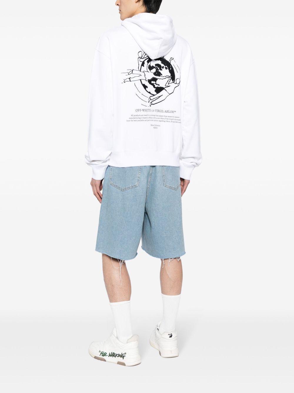 graphic-print cotton hoodie Product Image
