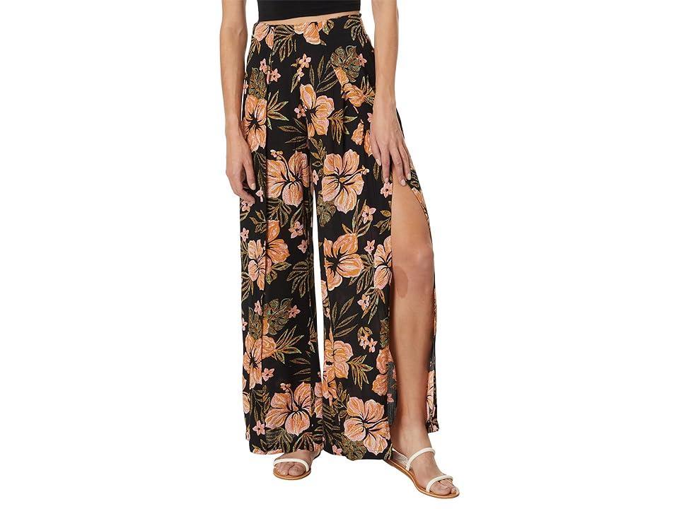 Split Spirit Floral Pants - Black Sands Female Product Image