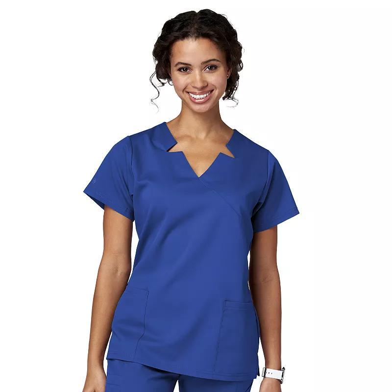 Women's Meta Labwear Notch Neck Short Sleeve Scrubs Top 15201, Size: Large, New Blue Product Image