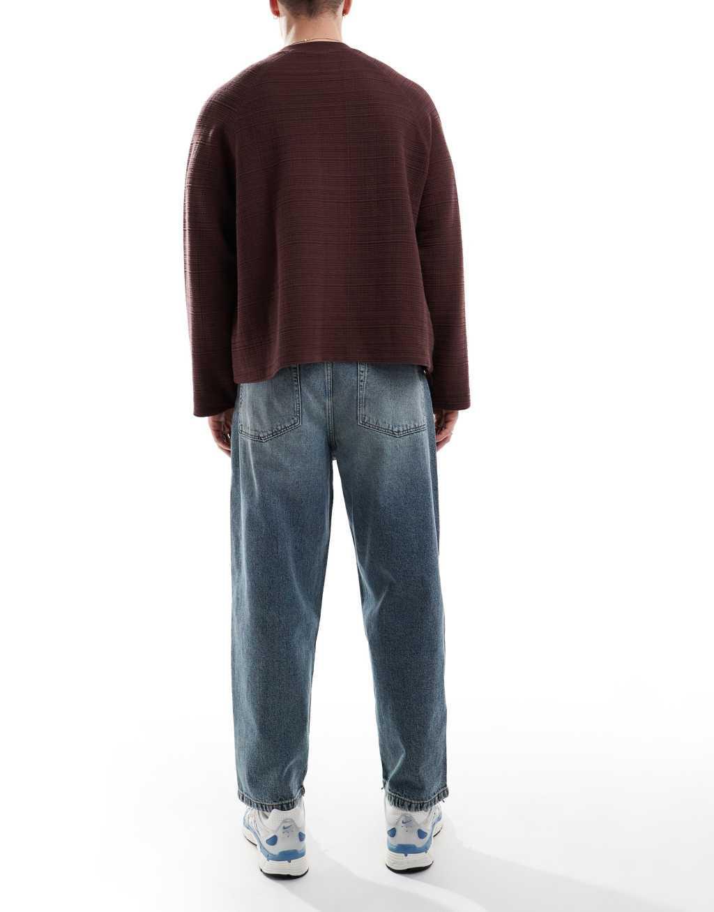 ASOS DESIGN barrel fit jeans in vintage light wash blue Product Image