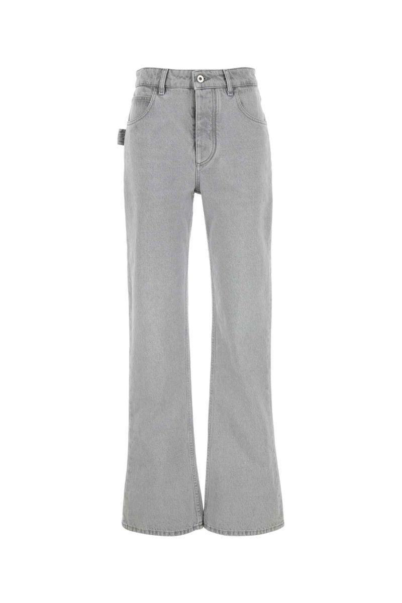 BOTTEGA VENETA Light Grey Washed Denim Flared Jeans Clothing Product Image
