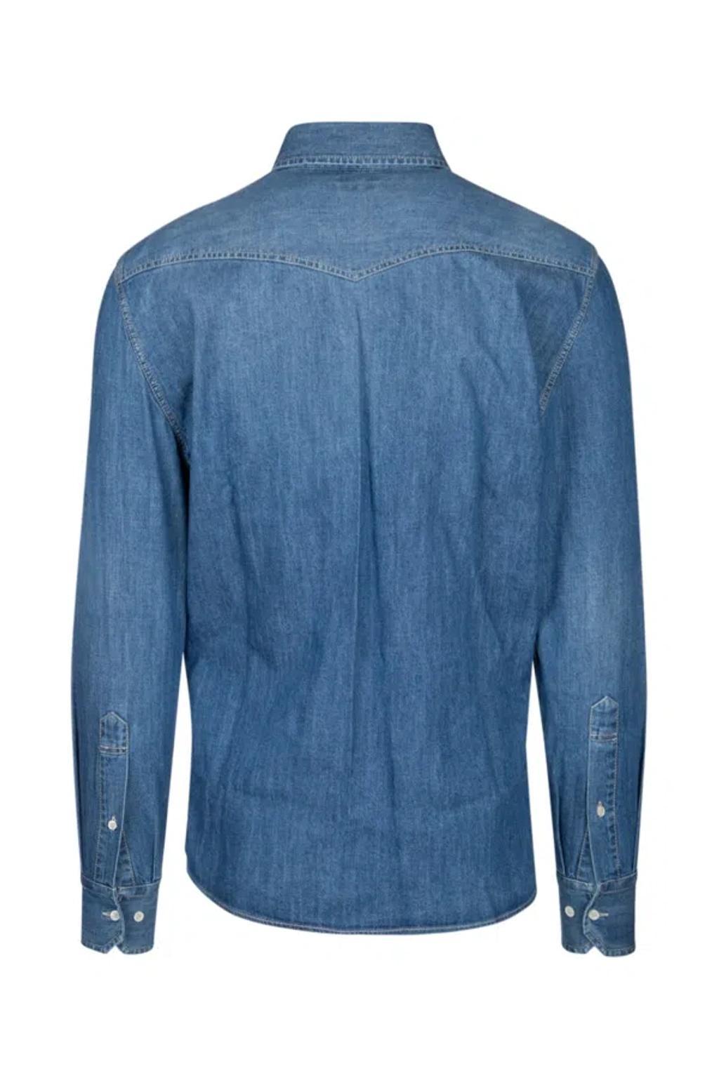 BRUNELLO CUCINELLI Button In Blue Product Image