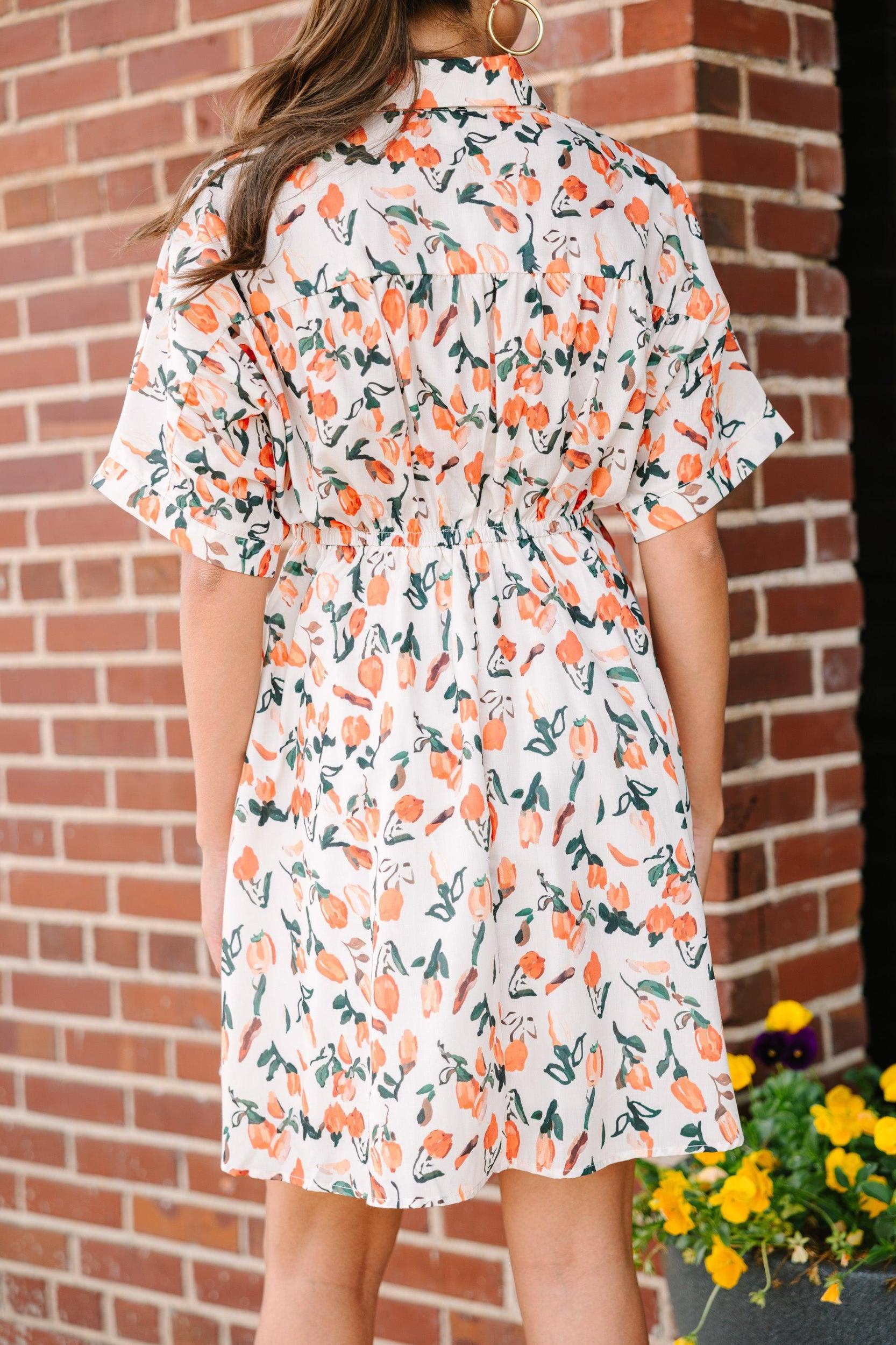 Happy Days Are Here Taupe Floral Dress Female Product Image