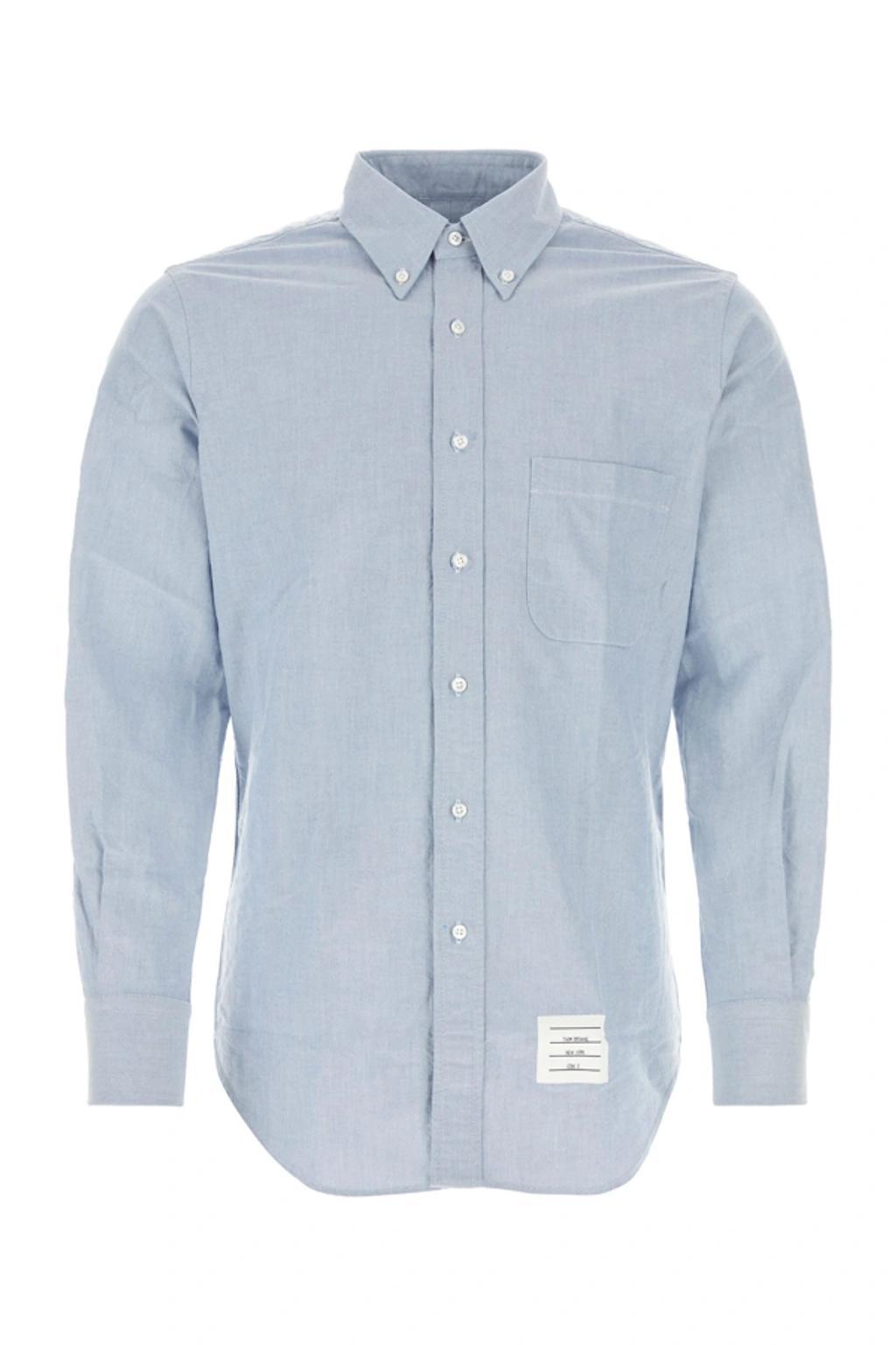 THOM BROWNE Classic Fit Cotton Button-down Shirt In Light Blue Product Image