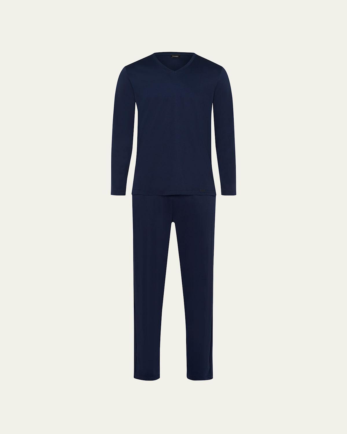 Mens Night Selection Long Cotton Pajama Set Product Image