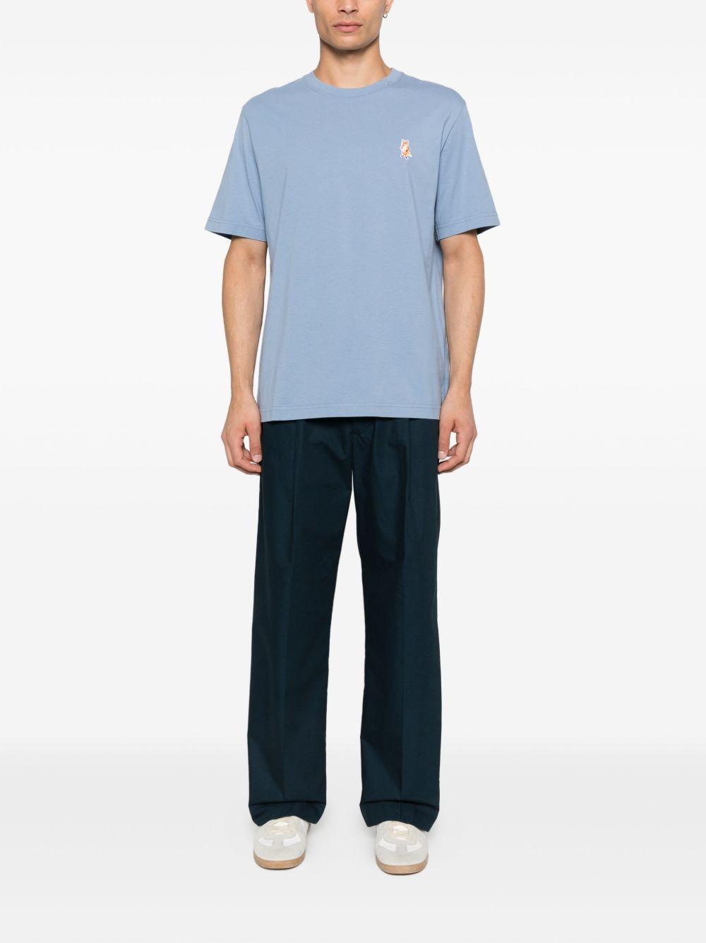 Standing Fox-embroidered cotton T-shirt Product Image
