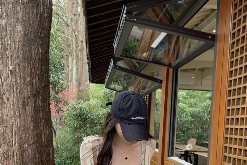 Set : Cutout Jacket + Star Pattern Sheath Spaghetti-Strap Dress Product Image