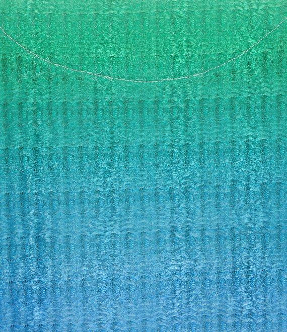 Allison Daley Plus Size Ombre Textured 3/4 Sleeve Keyhole Neck Asymmetric Hem Knit Top Product Image