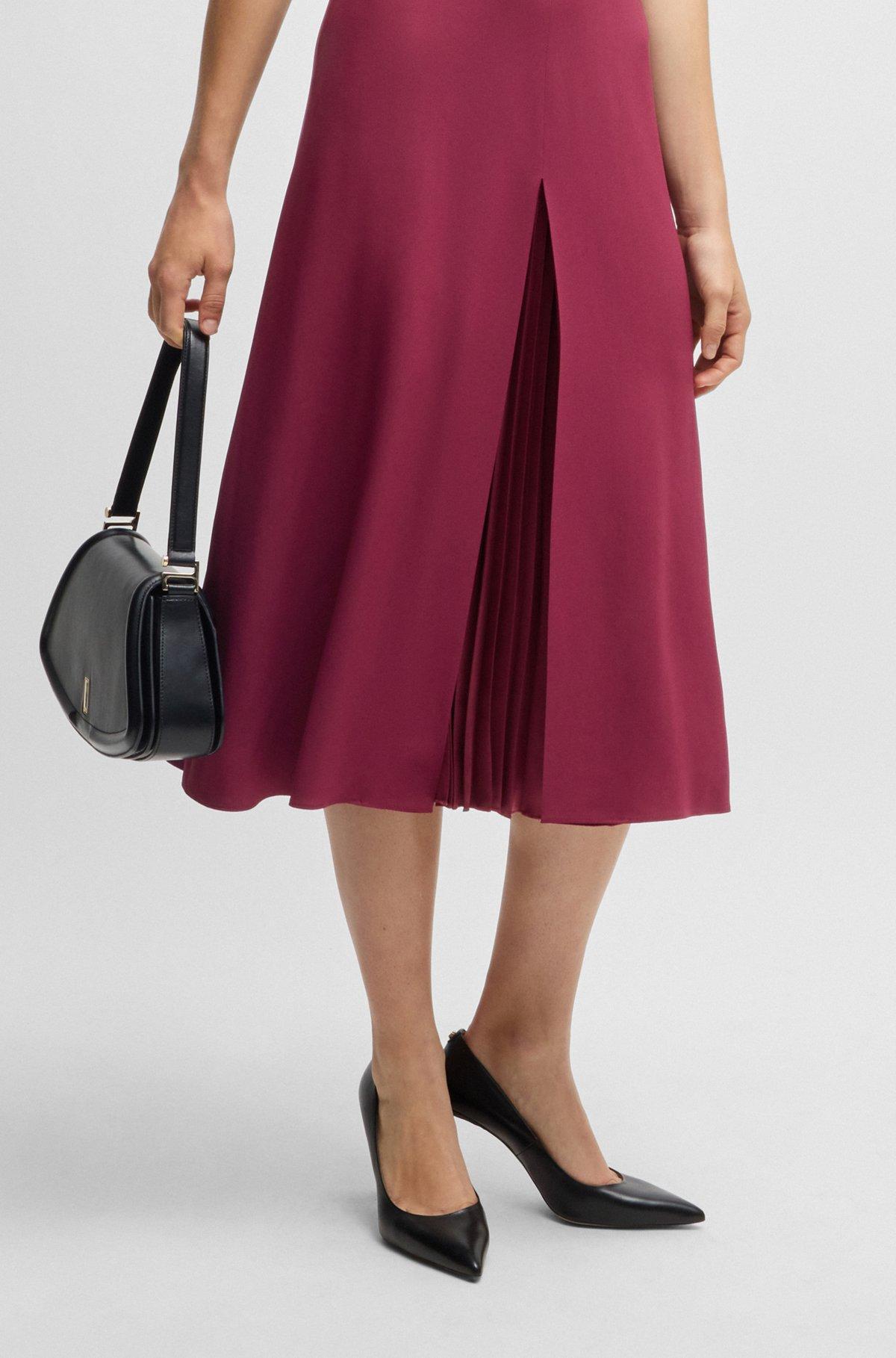 Keyhole-neckline dress with plissé insert Product Image