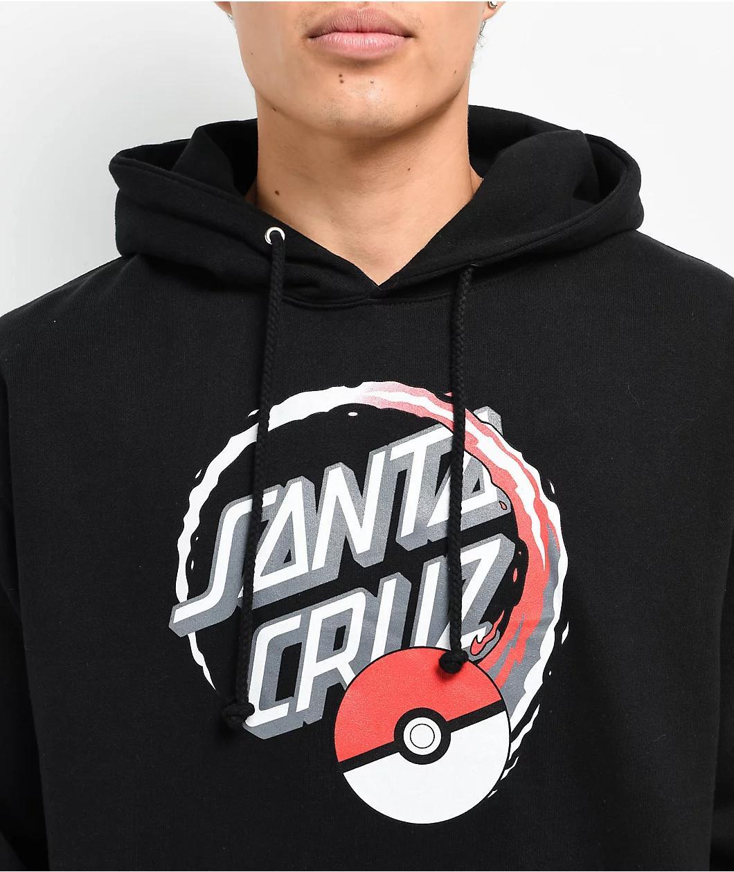 Pokemon & Santa Cruz Poke Ball Dot Men's Hoodie Product Image