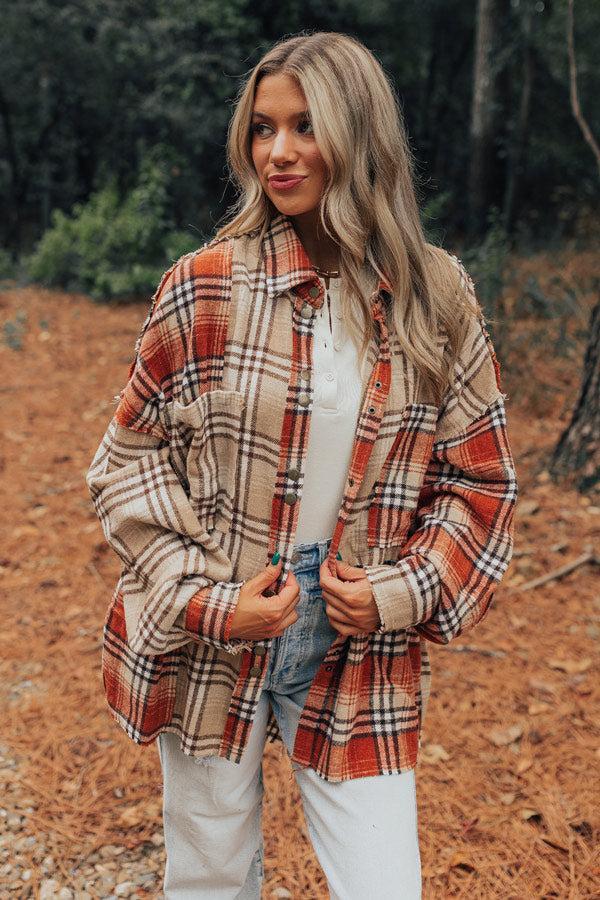 Fall Sentiments Plaid Button Up Product Image