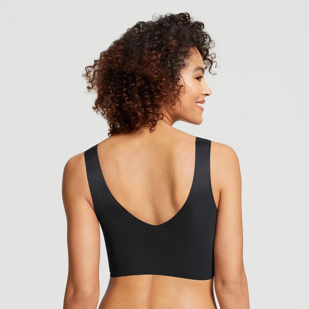True & Co. True Everybody Women's V Neck Bra - Black S: Seamless, Wireless, Light Support, Removable Padding, Wide Straps Product Image