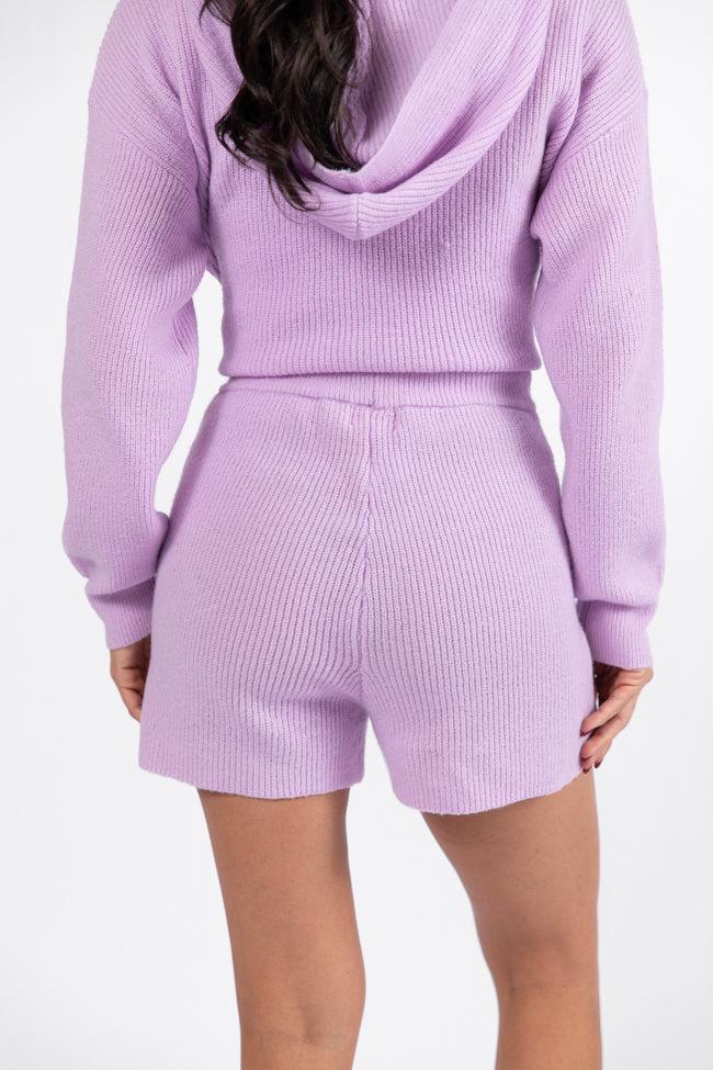 Cloud Chaser Lilac Sweater Knit Shorts FINAL SALE Product Image
