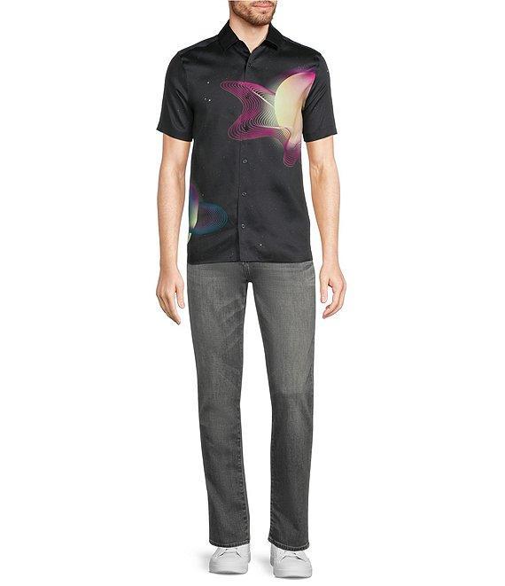 Murano Interdimensional Collection Slim Fit Planet Applique Short Sleeve Convertible Woven Camp Shirt Product Image