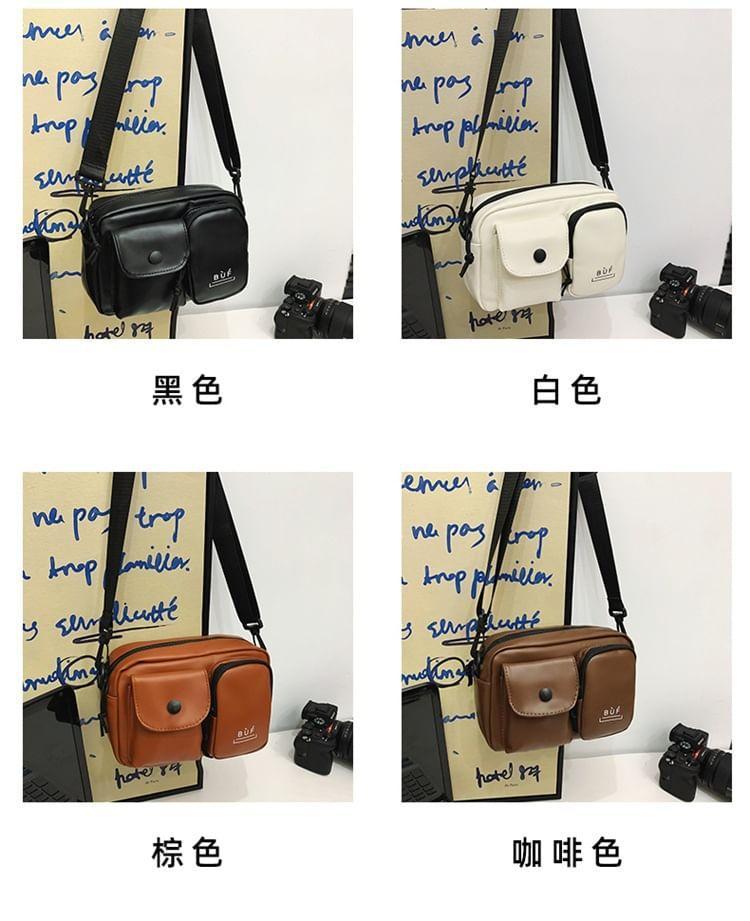 Flap Faux Leather Crossbody Bag Product Image