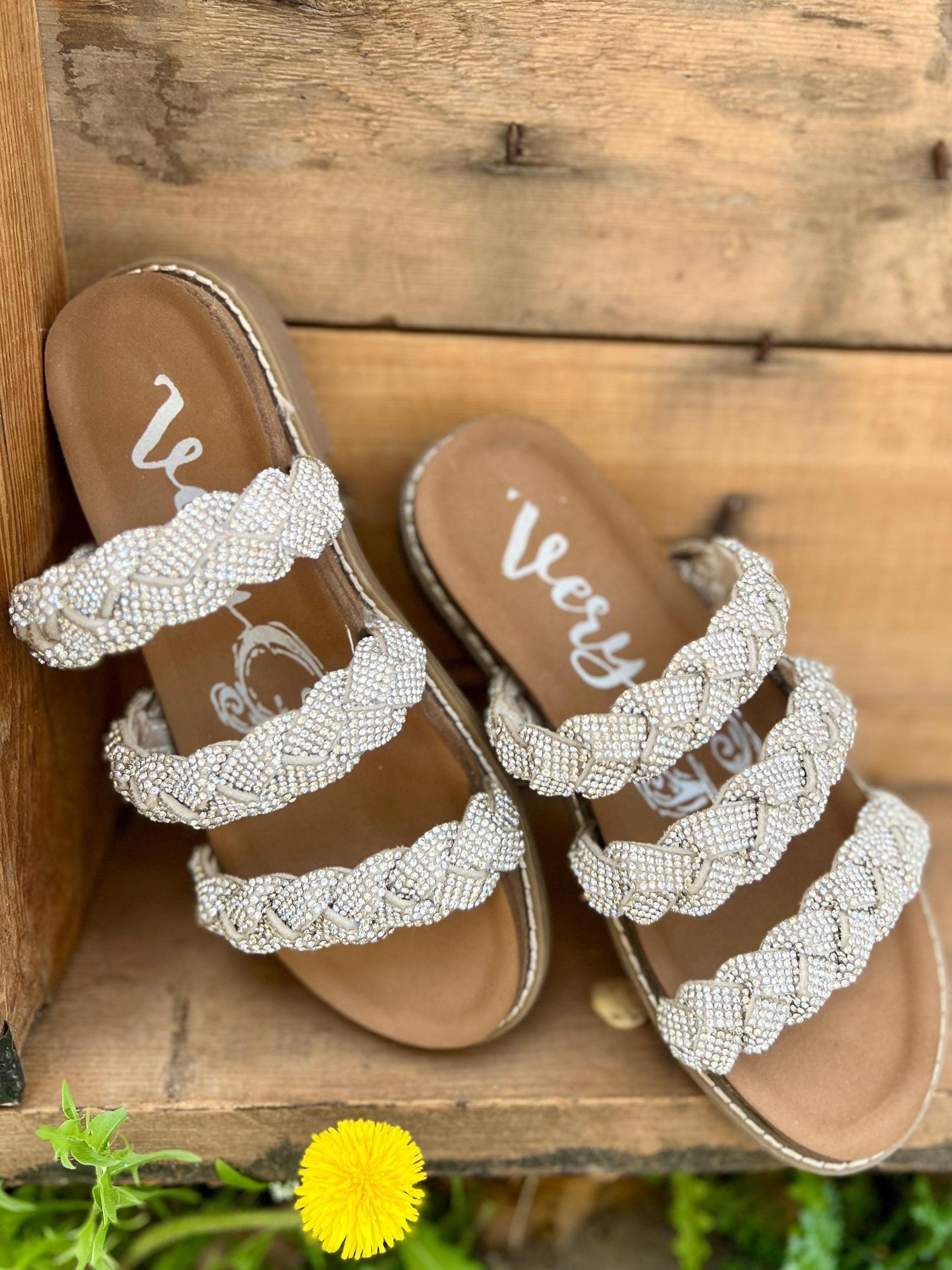 Luxurious Silver Braided Sandals* Product Image