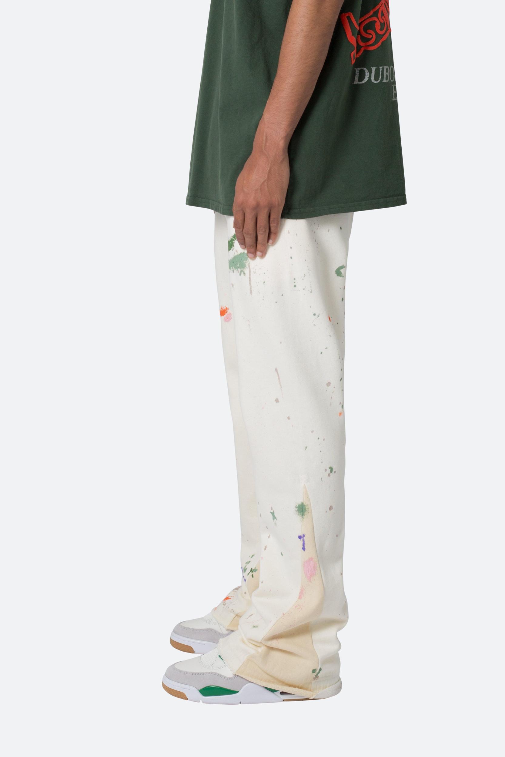 Contrast Bootcut Sweatpants - Off White Product Image