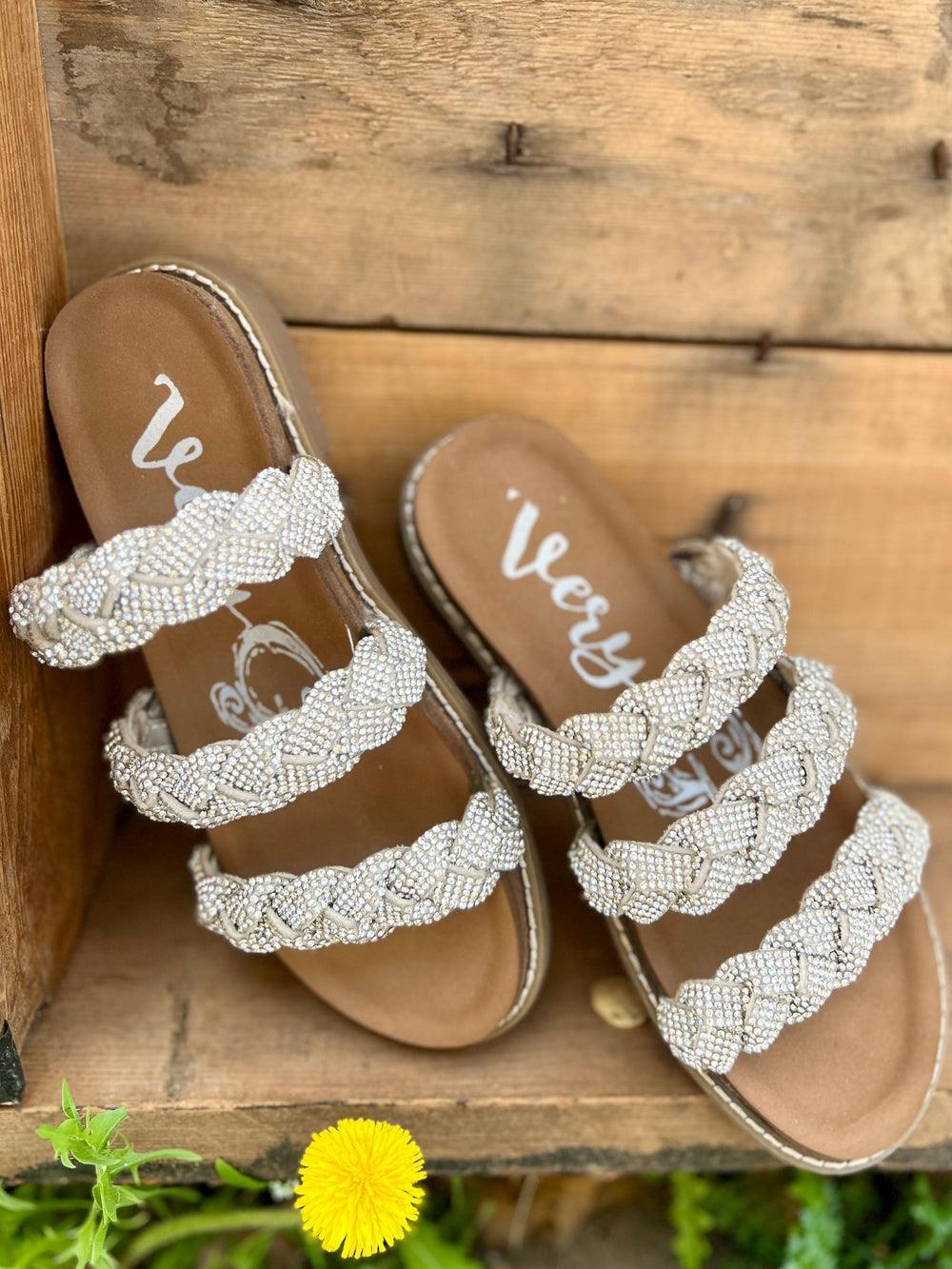Luxurious Silver Braided Sandals* Product Image